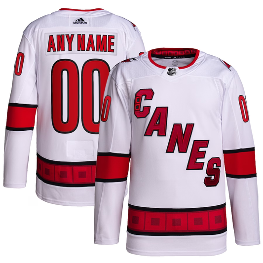 Men's Carolina Hurricanes White Away Primegreen Authentic Pro Custom Jersey1