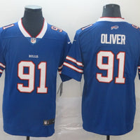 Men's Buffalo Bills Ed Oliver #91 Blue Game Player Jersey1