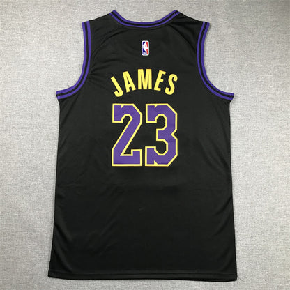 Men's Los Angeles Lakers LeBron James #23 Black 2023/24 Swingman Jersey1 - City Edition
