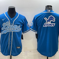 Men's Detroit Lions Blue Game Jersey1
