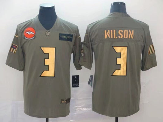 Men's Denver Broncos Russell Wilson #3 Brown Player Game Jersey1