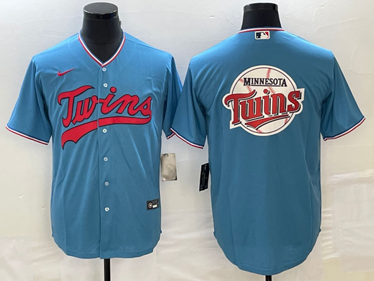 Men's Minnesota Twins Blue Replica Player Jersey1