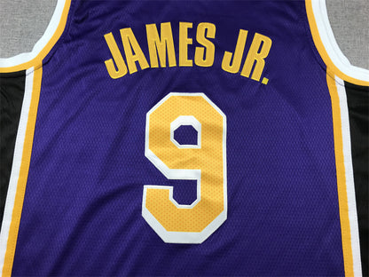 Men's Los Angeles Lakers Bronny James #9 Purple Swingman Player Jersey1 - Statement Edition