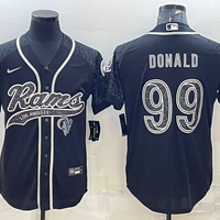 Men's Los Angeles Rams Aaron Donald #99 Black RFLCTV Limited Jersey1 Joint Edition