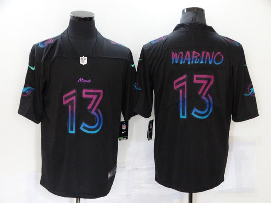 Men's Miami Dolphins Dan Marino #13 Black City Edition Game Jersey1