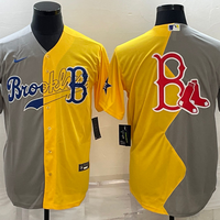 Men's Boston Red Sox Yellow/Gray Alternate Replica Player Jersey1