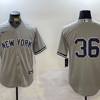 Men's New York Yankees Clarke Schmidt #36 Gray Replica Player Jersey1