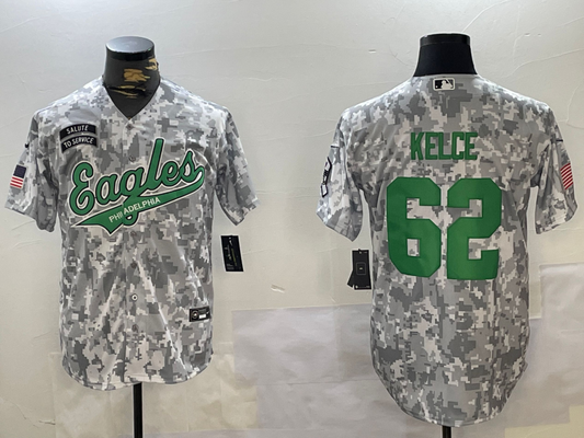 Men's Philadelphia Eagles Jason Kelce #62 Arctic Camo 2024 Salute to Service Player Jersey1