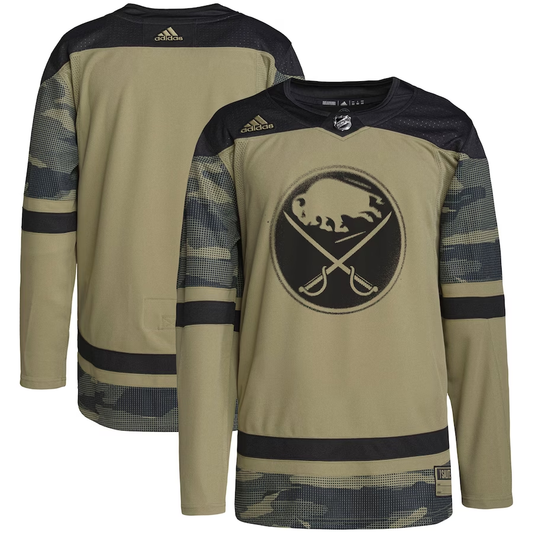 Men's Buffalo Sabres Camo Military Appreciation Team Authentic Practice Blank Jersey1