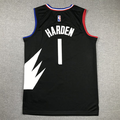 Men's LA Clippers James Harden #1 Black Swingman Jersey1 - Statement Edition
