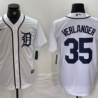 Men's Detroit Tigers Justin Verlander #35 White Replica Player Jersey1