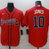 Men's Atlanta Braves Chipper Jones #10 Red Replica Player Jersey1