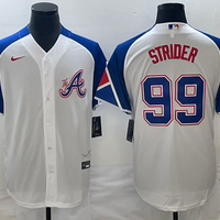 Men's Atlanta Braves Spencer Strider #99 White 2023 City Connect Replica Player Jersey1