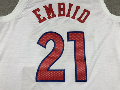 Men's Philadelphia 76ers Joel Embiid #21 White 2022/23 Swingman Jersey1 - City Edition