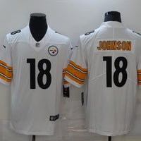 Men's Pittsburgh Steelers Diontae Johnson #18 White Game Jersey1