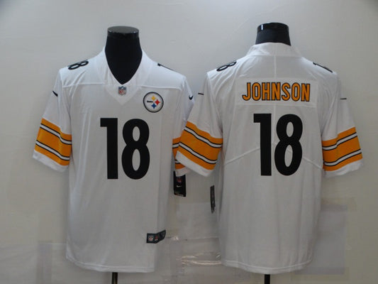 Men's Pittsburgh Steelers Diontae Johnson #18 White Game Jersey1