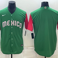 Men's 2023 World Baseball Classic Mexico Green/Red Blank Jersey1