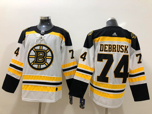 Men's Boston Bruins Jake DeBrusk #74 White Replica Player Jersey1