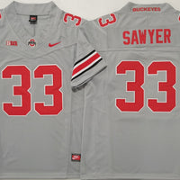 Men's Ohio State Buckeyes Jack Sawyer #33 Gray Player Game Jersey