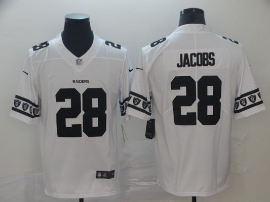 Men's Las Vegas Raiders Josh Jacobs #28 White Authentic Game Jersey1