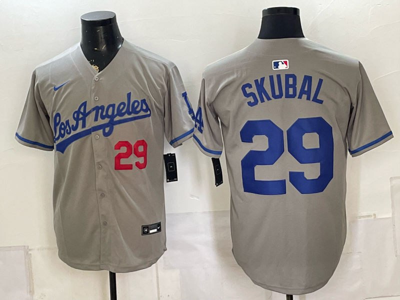 Men's Los Angeles Dodgers Tarik Skubal #29 Gray Alternate Player Jersey