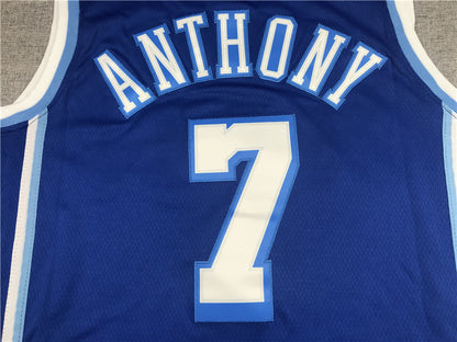 Men's Los Angeles Lakers Carmelo Anthony Blue Hardwood Classic Swingman Jersey1