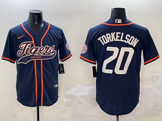 Men's Detroit Tigers Spencer Torkelson #20 Navy Player Jersey1
