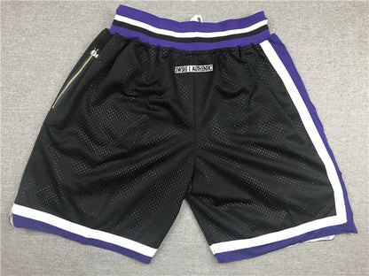 Men's Sacramento Kings 1998-99 Black Hardwood Classics Basketball Shorts1