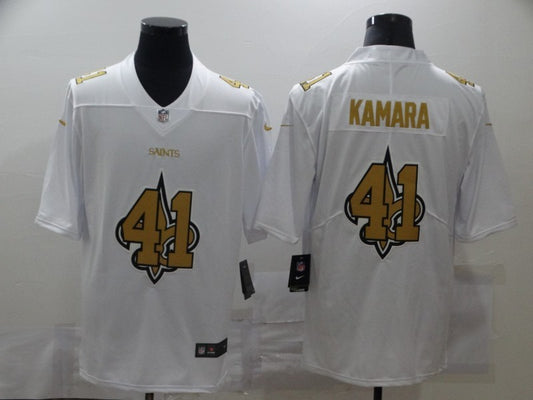 Men's New Orleans Saints #41 Alvin Kamara White Player Game Jersey1