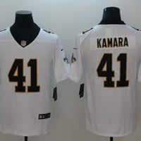 Men's New Orleans Saints Alvin Kamara #41 White Game Jersey1