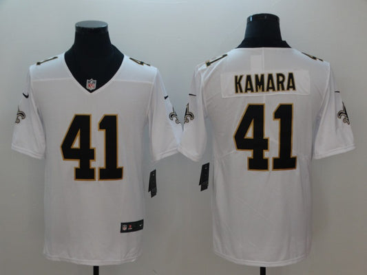 Men's New Orleans Saints Alvin Kamara #41 White Game Jersey1