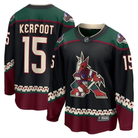 Men's Arizona Coyotes Alex Kerfoot #15 Black Home Breakaway Jersey1