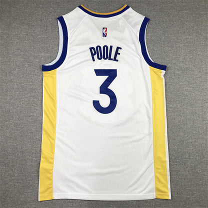 Men's Golden State Warriors Jordan Poole #3 White 2022/23 Swingman Jersey1 - Association Edition