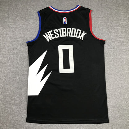 Men's LA Clippers Russell Westbrook Jordan Brand Black 2022/23 Statement Edition Swingman Jersey1