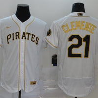 Men's Pittsburgh Pirates Roberto Clemente #21 White Stitched Jersey1