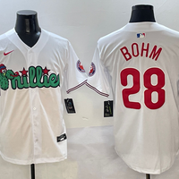 Men's Philadelphia Phillies Alec Bohm #28 White Game Jersey1