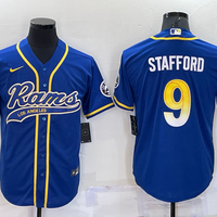 Men's Los Angeles Rams Matthew Stafford #9 Blue Game Jersey1 Joint Edition