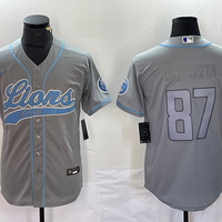 Men's Detroit Lions Sam LaPorta #87 Gray Player Jersey1 Joint Edition