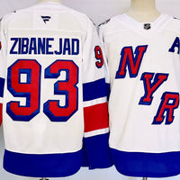 Men's New York Rangers Mika Zibanejad #93 White Player Jersey
