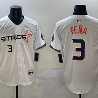 Men's Houston Astros Jeremy Pena #3 White 2025 City Connect Limited Player Jersey1