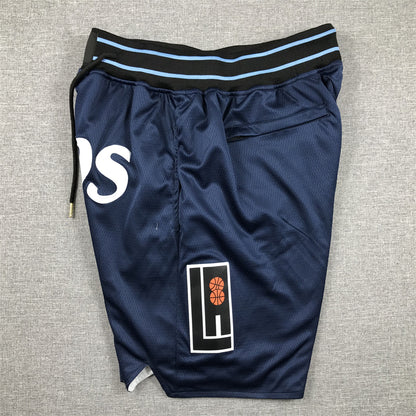 Men's LA Clippers Navy 2023/24 Pocket Shorts1 City Edition