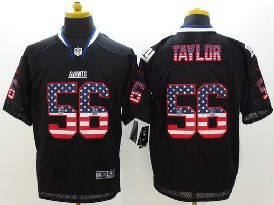 Men's New York Giants Lawrence Taylor #56 Black Game Jersey1