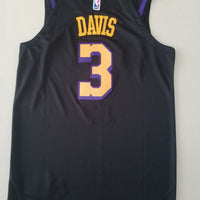 Men's Los Angeles Lakers Anthony Davis Black #3 Swingman Jersey1