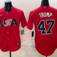 Men's USA Baseball Donald Trump #47 Red 2026 World Baseball Classic Stadium Jersey