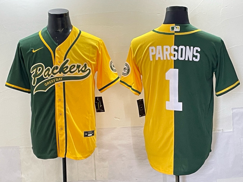 Men's Green Bay Packers Micah Parsons #1 Green/Yellow Game Jersey