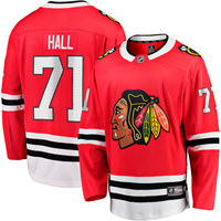 Men's Chicago Blackhawks Taylor Hall #71 Red Home Breakaway Player Jersey1