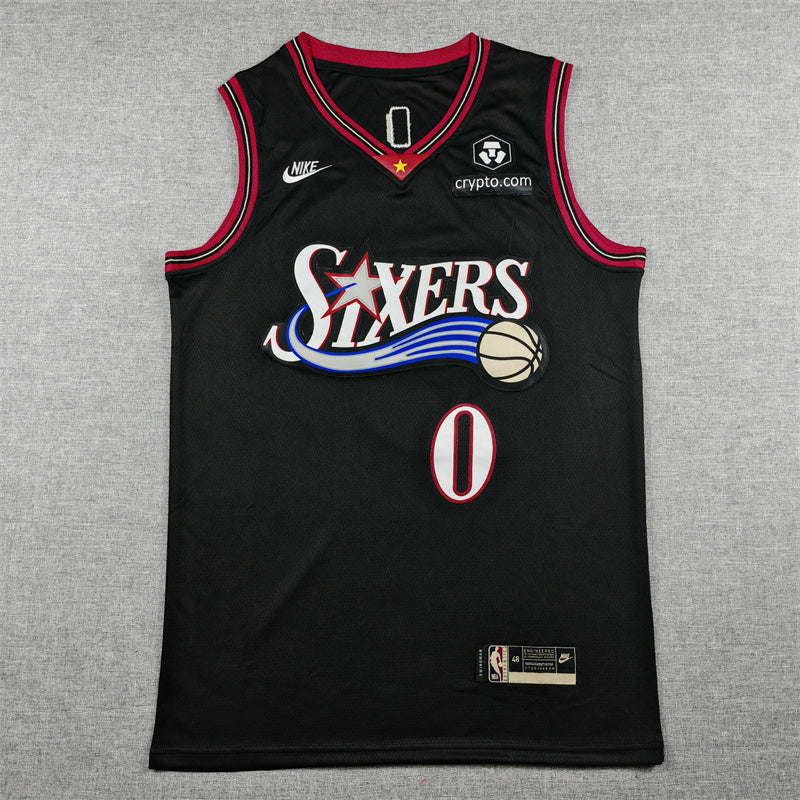 Men's Philadelphia 76ers Tyrese Maxey #0 Black Swingman Jersey - Classic Edition