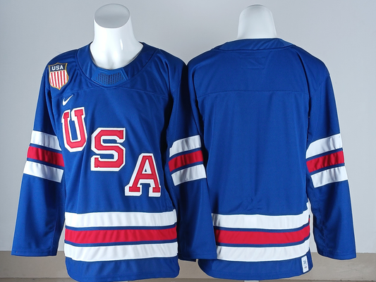 Men's United States Hockey Royal 2026 Winter Olympics Blank Jersey