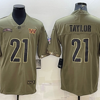 Men's Washington Commanders Sean Taylor #21 Olive 2022 Salute To Service Retired Player Limited Jersey1