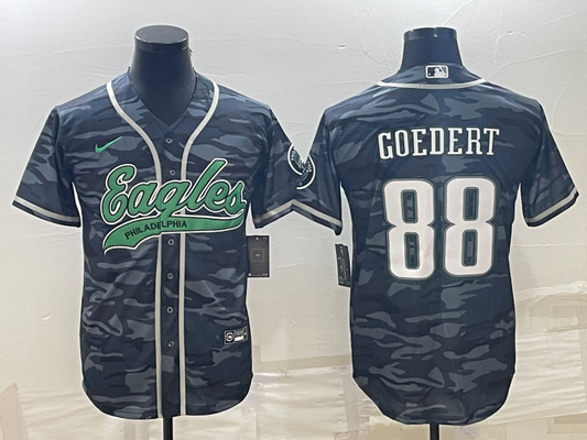 Men's Philadelphia Eagles Dallas Goedert #88 Grey Camouflage Game Jersey1 Joint Edition
